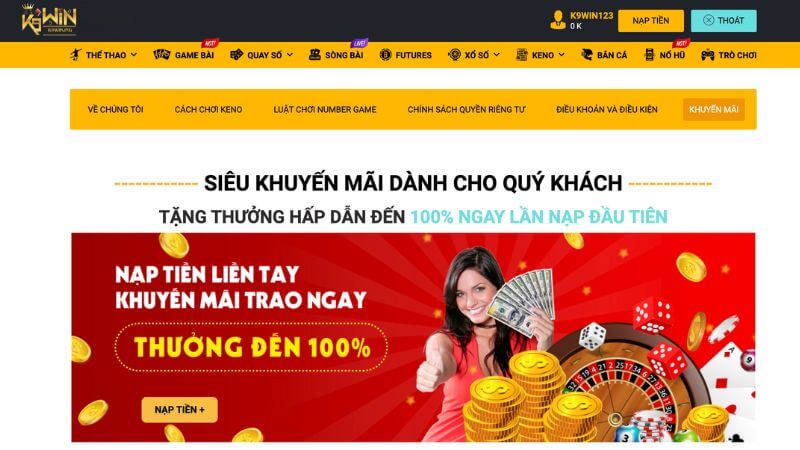 Các khuyến mãi hấp dẫn tại K9win